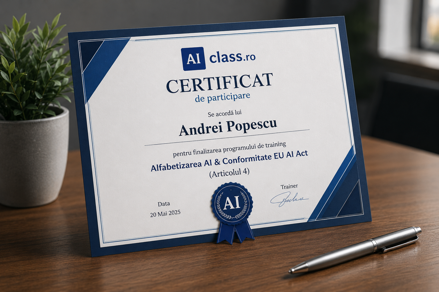 Certificat nominal AIclass.ro